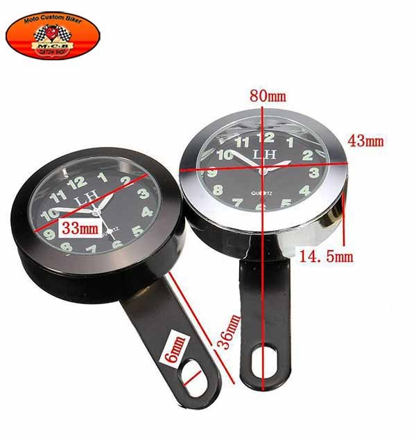 Montre de guidon pour Harley et custom