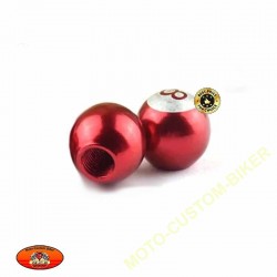 Bouchons de valves moto boule 8 rouge