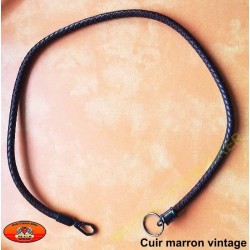 Lanière portefeuille en cuir Marron et noir