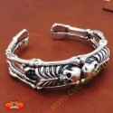 Bracelet biker double skull