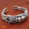 Bracelet biker double skull