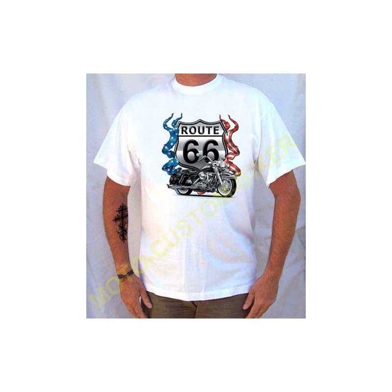 T-shirt homme biker Route 66 - Sentez-vous libre et libérée !