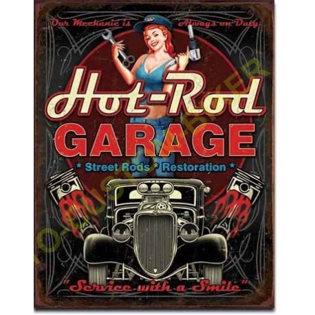 Plaque metal decorative hot rod garage piston - Moto-Custom-Biker